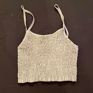 Cropped ruffled tank top
